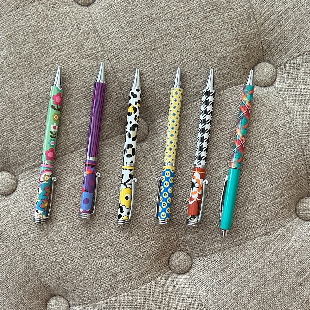 Bundle of Six Vera Bradley Ballpoint Pens—All Perfect Like New Condition